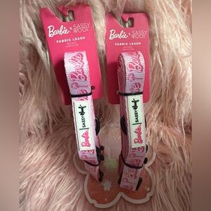 2x Barbie Pink Fabric Leash with Logo Print